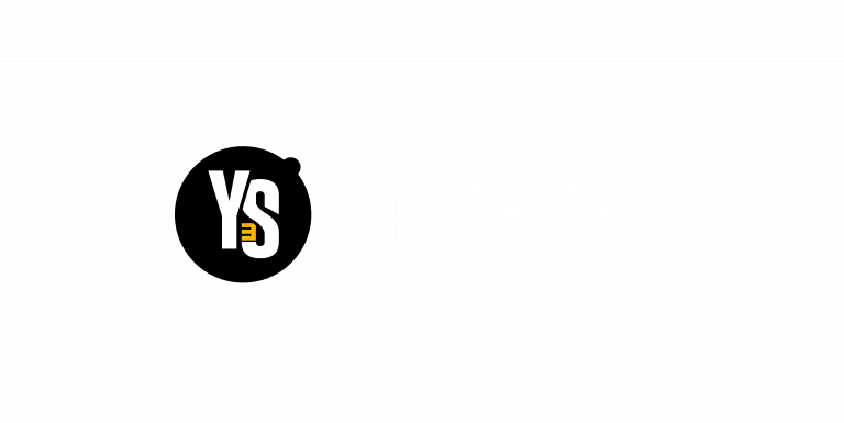 Logo Filet Horizontal White – YESCOM, votre agence de communication à Pontivy