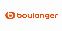 Logo Boulanger, monogramme lettre B et typographie orange minimaliste
