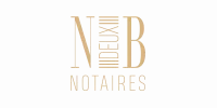 Logo N2B Notaires, typographie dorée sur fond clair.