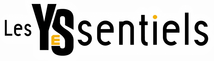Logo "les Yessentiels" Noir et jaune avec contour blanc